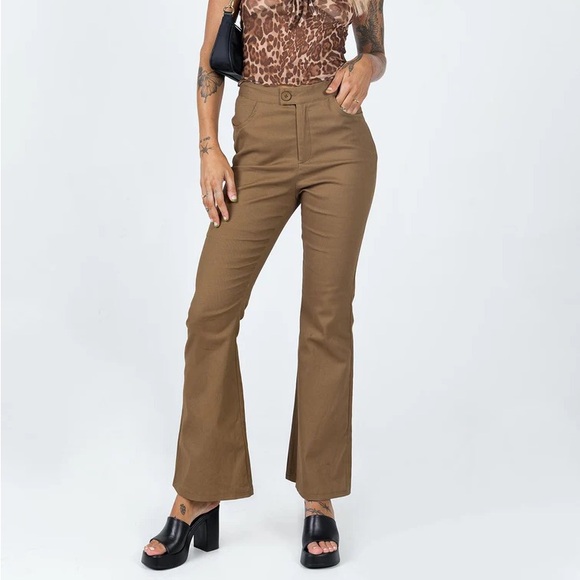 NWT Princess Polly Everette Pants Brown US 0 - Picture 2 of 5